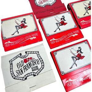 Old San Francisco Steak House Texas Restaurant Matchbook Lot Unstruck 1980s TX